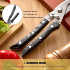 KUNIFU Poultry Shears, All Purpose Heavy Duty Kitchen Scissors For Food Turkey Meat Chicken Herbs, Cooking Scissors Utensils, Kitchen Gadgets Gray