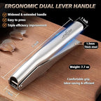 Garlic Press Stainless Steel, Premium Garlic Mincer - 5 Years Warranty - No Need to Peel Garlic Crusher, Ginger Masher & Presser Large Trough Ergonomic Handle, Easy Squeeze，Dishwasher Safe