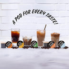 JAVA HOUSE French Vanilla Latte Cold Brew Coffee Pods, (12 Count) Peel and Pour Pods Hot or Iced