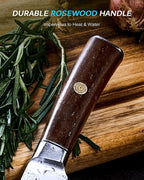 KYOKU 12" Slicing Knife, Daimyo Series Brisket Knife for Meat Cutting with Rosewood Handle, Japanese 440C Stainless Steel Meat Carving Knife for BBQ Brisket Turkey Ham Rib Roast with Sheath and Case