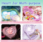 Heart Rose Jar Resin Mold with Lid ，Epoxy Resin Storage Box Casting Molds ，DIY Jewelry Container Silicone Mould (Heart)