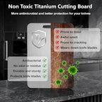 Titanium Cutting Board, Double Sided 2025 New Titanium Cutting Boards for Kitchen, Non Toxic Non Slip, Chopping Board, Dishwasher Safe, Easy to Clean (12"L x 9"W)