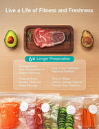 HiCOZY Vacuum Sealer for Food with Visible Water Tank, Powerful Compact Handheld Vacuum Sealer Machine with LED Battery Display, 30 BPA-Free and Reusable Bags, Green