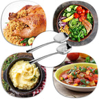 SOLEADER Extra Large Slotted Spoons for Cooking,12 Inch Stainless Steel Slotted Spoon, Slotted Cooking Spoon,Serving Spoon,Buffet Serving Utensils,Spoons Silverware,Pack of 6