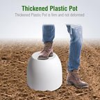 12/10/9 Large Modern Plant Pots, Plastic Planters with Drainage Holes and Saucers for Indoor Outdoor Plants Flowers, White