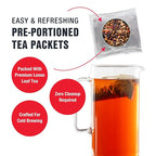 Tiesta Tea - Ginger Sweet Peach Cold Brew Tea, Loose Leaf, Spicy Peach Herbal Blend, Premium Non-Caffeinated Iced Blend, Cold Brew Packets, Makes 64 oz of Pitcher Per Bag (Pack of 10)