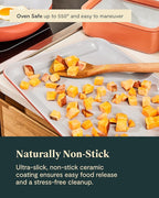Caraway Non-Stick Ceramic Baking Sheet - Naturally Slick Ceramic Coating - Non-Toxic, PTFE & PFOA Free - Perfect for Baking, Roasting, and More - Medium (15" x 10") - Cream
