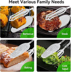 9in Vintage Salad Tong for Serving, Zinc Alloy Silver Food Serving Tongs Salad Steak Clip Buffet Tongs for Buffet Catering Bread BBQ, 8.5x4.5in