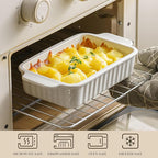 Small Baking Dish, 9x5 inch Casserole Dishes for Oven, 30 Oz Ceramic Baking Pans with Double Handles for Roasting, Lasagna, Pie, Gratin, Set of 2