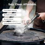 ThermoMaven BBQ Grill Brush Bristle Free - 17" Safe Steam Grill Cleaner Brush with Scraper and 3 Brush Heads for Porcelain/Gas/Charcoal Grill Outdoor Grill Barbecue Cleaner