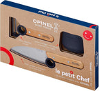 Opinel Le Petit Chef 254641 Kitchen Knife Set for Children, 3 Pieces, in Blue, Chef's Knife, Finger Guard, Peeler