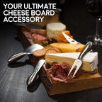 Lunar 6-Piece Cheese Knife Set - Premium Stainless Steel Cheese Knives Collection - Charcuterie Board Accessories Gift Ready w/ 15 Festive Recipes