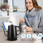 1L Electric Gooseneck Kettle, Tea Kettle for Boiling Water, Gooseneck Electric Kettle for Coffee & Tea, Fast Boiling for Pour Over, Auto Shut-Off, Boil-Dry Protection, 360° Rotational Base