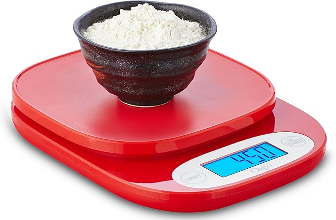 Ozeri ZK24 Garden and Kitchen Scale, with 0.5 g (0.01 oz) Precision Weighing Technology, Red (Pack of 3)