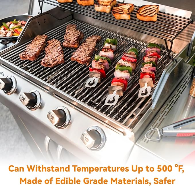 Dailyart Grill Mesh - Set of 5 Non-Stick Mesh Grill, Even Heating, Easy Clean-Up, Reusable and Durable, Perfect Mesh Grill Mat for Outdoor BBQ Accessories, Grill Topper for Outdoor Grill