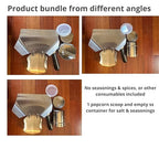 CUSINIUM Popcorn Scoop Right Handle and Medium Holes Dredge Set - Metal Popcorn Scooper - French Fry Scoop - No Seasonings/Consumables included