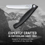 Victorinox Swiss Classic Foldable Paring Knife, Straight Edge Black 4.3 in