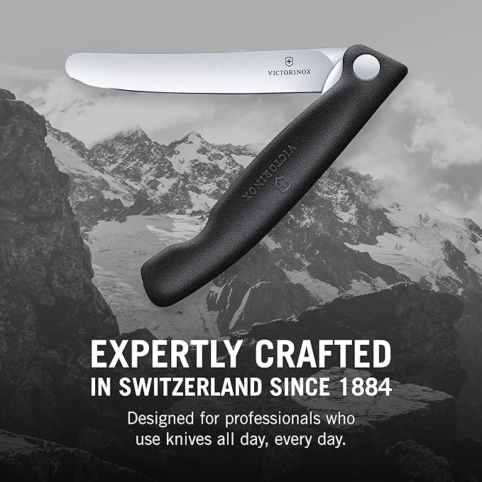 Victorinox Swiss Classic Foldable Paring Knife, Straight Edge Black 4.3 in