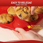 2 Pack 6 Cups Silicone Jumbo Muffin Pan with Metal Reinforced Frame Silicone Molds Cupcake Cake Baking Pans Egg Bites Muffin Tin Tart Pans Bundt Pan Reposteria Accesorios Moldes Para Pasteles