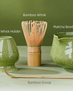 ZENS Matcha Whisk Set, 6Pcs Matcha Kit Set Includes Ceramic Bowl, Bamboo Whisk and Chasen Holder,Scoop, 304 Stainless Sifter & Tea Mat, Matcha Set for Tea Ceremony, Blue