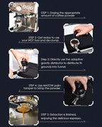 MATOW 2 in 1 Design Gravity Distributor and Magnetic Dosing Funnel Combo, 53.3mm Adaptive Espresso Distributor and 54mm Stainless Steel Dosing Ring Set Compatible with Breville 54mm Portafilter