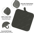 Kitchen Set Pack Of 5, Oven Mitts Pot Holders Pad And Towel Set, Heat Resistant Silicone Kitchen Mini Oven Mittens for 500 Degrees, Mini Oven Gloves and Hot Pads for Baking Grilling Barbecue Microwave