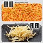 Electric Cheese Grater,300W DC Motor Salad Maker,Electric Slicer Shredder with 5 Different Shapes of Blades,Electric Vegetable Cutter for Potato,Carrot,Black