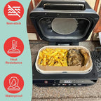 Griddle Pan and Air Fryer Liners for Ninja Foodi FG551/DG551 Smart XL 6-in-1 Grill Accessories, Non-Stick Upgraded Ceramic Cooking Pot for Ninja Foodi DG551 Replacement Parts, 100 PCS Parchment Paper