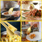 Large Gold Serving Utensils Set of 8, E-far Stainless Steel 9.8 Inch Serving Spoons Slotted Spoon, 9.9 Inch Forks, 9.4 Inch Tong for Buffet Catering, Mirror Finish & Dishwasher Safe