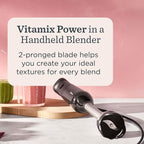 Vitamix 2-Speed Immersion Blender + Whisk Attachment, Professional-Grade Hand Blender with 350-Watt Motor and Stainless-Steel Blade, Black