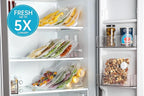 Vacuum Sealer Bags for Food, 22 PCS Reusable Sous Vide Bags BPA Free, Vacuum Zipper Bag with Universal Air Valve, 2 Sizes Food Storage Bag for Meal Prep, Dishwasher Microwave & Freezer Safe