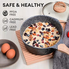 JEETEE 2 Quart Sauce Pan with Lid, Non Stick Small Pot with Coating, Masterclass Cookware Sauce Pot for Cooking, PFOA/PFOS Free