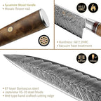 Wakoli Damascus Chef Knife Set with Magnetic Block – 5-Piece Professional Kitchen Knife Collection | Genuine 67-Layer Damascus Steel Blades with VG10 Core | Ergonomic Sycamore Wood Handles
