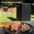 EAST OAK 30-inch Electric Smoker, Outdoor Smoker with Convenient Side Wood Chip Loader, 725 Sq Inches of Cooking, Digital Control and 4 Removable Racks for Outdoor Kitchen, BBQ, Backyard, Black