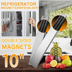 Ninonly 10 Inch Magnetic Knife Holder for Refrigerator, Stainless Steel Double Sided Magnet Knife Strip for Wall, No Drilling Magnetic Knife Rack with Powerful Magnetic Pull Force Fridge Applicable
