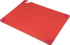San Jamar Saf-T-Grip Plastic Cutting Board with Safety Hook, 18" x 24" x 0.5", Red
