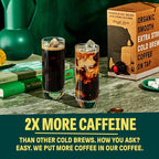 Wandering Bear Straight Black Organic Cold Brew Coffee On Tap, Iced Coffee Drink - Extra Strong, Smooth, No Sugar Added, Shelf-Stable, Ready to Drink, 100% Organic - 16 Servings of 6fl.oz - 96fl.oz
