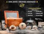 Old Fashioned Smoker Kit - Whiskey Smoker Kit with Smoking Gun, Cocktail Smoke Box, Food Tray and Wood Chips (Apple & Cherry) - Bourbon Gifts for Men