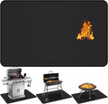 60x40 inch Under Grill Mat for Outdoor BBQ, Extra Large Fireproof Deck Protector Pad, Waterproof Oil-Proof Patio Lawn Mat for Grill, Fireplace & Fire Pit
