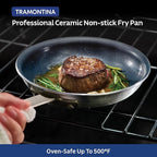 Tramontina Professional 12-Inch Ceramic Non Stick Large Frying Pan, Heavy-Gauge Aluminum Skillet with Nonstick Coating, Dishwasher and Oven Safe, Black