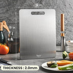 New Titanium Cutting Board - 100% Pure Titanium Cutting Boards For Kitchen,Easy to clean, Double-sided food-grade Cutting Board For Cutting Meats, Fruits And Vegetables（18 * 12）