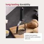 Zyliss Stainless Steel Potato Masher - Food Smasher for Potatoes, Avocados & More - Home Kitchen Essentials & Accessories - Manual Potato Masher Tool - Dishwasher-Safe Vegetable Masher - Grey