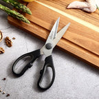 LIVINGO 7.5" Kitchen Scissors All Purpose for Sharp Cutting Small Bones & Vegetables, with Nutcracker Grip Comfortable, Heavy-duty Food Shears for Home Cooking