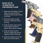 Dual Flame Butane Torch Gun - Refillable Luxury Hand Held Mini Blow Torch for Cooking, Creme Brulee, Soldering, Welding, & Resin Art - Adjustable Flame with Ignition Lock - Gold Black by inZaynity