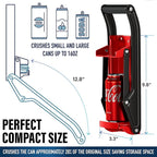 Can Crushers for Recycling - 16 oz Heavy Duty Aluminum Can Crusher Wall Mounted - Soda and Beer Can Smasher for Recycling with Bottle Opener - For 12 and 16 oz Cans - Easy to Install, Red - RamPro