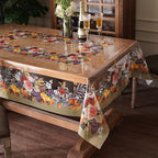 Clear Table Cover Protector Vinyl PVC Rectangle Table Cloth with Floral Fruit Pattern Oil Spill Proof Plastic Tablecloths for Dining Tables Parties Holidays (Floral Fruit, 55 x 120 Inches)
