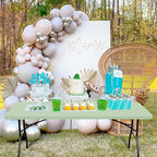 6 Pack Stretch Fabric Table Top Cap Cover, fits 6' Tables, Spandex Table Covers Washable Elastic Rectangle Tablecloth Protector for Indoor Outdoor Party Picnic Wedding, Sage Green, 30" W x 72" L