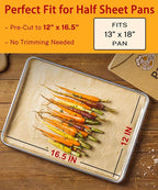 200 Pcs Parchment Paper Sheets, 12x16.5 Inch Precut Non-Stick Unbleached Parchment for Baking, Cookie, Cooking and Bread, Fits Half Sheet Pans