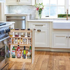 Rev-A-Shelf 8" Pullout Storage Organizer for Base Kitchen/Bathroom Cabinets with Soft-Close Full Extension Slides and Adjustable Shelves, 448-BCSC-8C