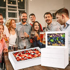 24pcs Cookie Boxes,14x10x2.5 Inch Large Bakery Boxes with Window for Pies Chocolate Strawberries Muffins Donuts Pastry Dessert Christmas(White) (White, 14 * 10 * 2.5inch/24pcs)